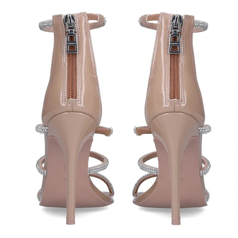 Carvela Caged Ankle Blush Jeweled Dress Sandal Size 41